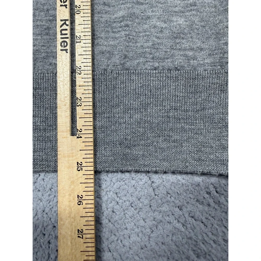 AllSaints Sweater Mens Small Gray 100% Merino‎ Wool Polo Knit Pullover MK005D